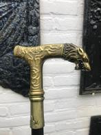 stijlvolle metalen wandelstok, tijgerkop, Ophalen of Verzenden, Zo goed als nieuw