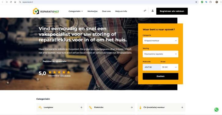 Overname Storingsklusplatform ReparatieNet incl 70k adressen, Zakelijke goederen, Exploitaties en Overnames