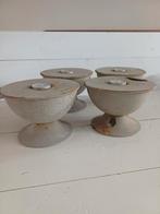 4 Waxinelicht houders in taupe/roest, Ophalen of Verzenden