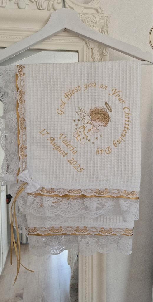 Doop deken geboorte babyshower christening Blanket handdoek, Kinderen en Baby's, Dekens, Slaapzakjes en Inbakerproducten, Nieuw