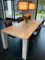 Eethoek met 4 stoelen - 2.20m x 1.00m, Ophalen, Gebruikt, 200 cm of meer, 50 tot 100 cm