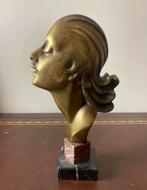 Art Deco Bronzen Buste, Ophalen of Verzenden