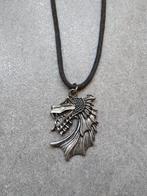 Ketting met een draken kop hanger., Ophalen of Verzenden, Zo goed als nieuw, Zilver, Ketting