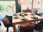 Mooie robuuste eettafel van teakhout, Huis en Inrichting, Tafels | Eettafels, Ophalen, Gebruikt, Robuust, landelijk, stoer, Vijf personen of meer