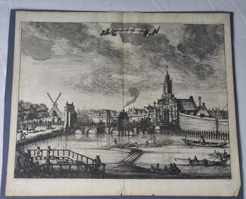 antieke prent Amsterdam Haerlemmer Poort 1693 c. Commelin beschikbaar voor biedingen