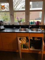 Complete keuken met inbouwapparatuur, Gebruikt, Bruin, Hoekkeuken, Ophalen of Verzenden