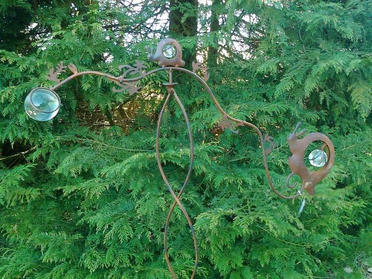 Tuinsteker, tuinprikker, windspel, balans met slak, bruin, Tuin en Terras, Tuinstekers, Nieuw, Ophalen of Verzenden