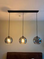 Hanglamp met 3 glazen bollen - zwart rookglas, Huis en Inrichting, Lampen | Hanglampen, Ophalen, Nieuw, Glas, Minder dan 50 cm
