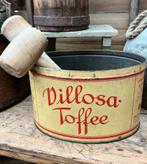 Oud winkelblik Villosa toffee geel met rood blik Duits ovaal, Verzamelen, Blikken, Ophalen, Gebruikt, Overige, Overige merken