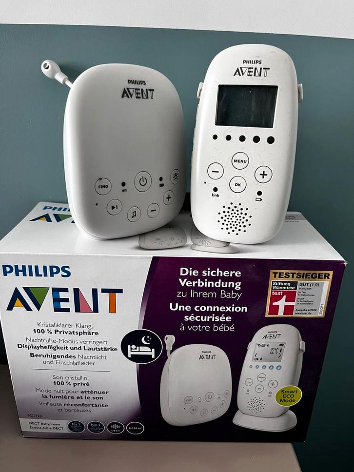 Philips Avent SCD723 Babyfoon, Kinderen en Baby's, Babyfoons, Zo goed als nieuw, 250 meter of meer, Digitaal, Terugspreekfunctie