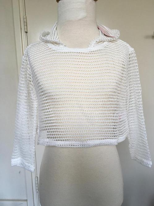 RIVER ISLAND open gewerkte top wit NIEUW, maat 128 ZY, Kinderen en Baby's, Kinderkleding | Maat 128, Nieuw, Meisje, Shirt of Longsleeve
