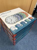 Wandklok Unilux Baltic hout grijs (nieuw), Ophalen of Verzenden, Nieuw, Analoog, Wandklok