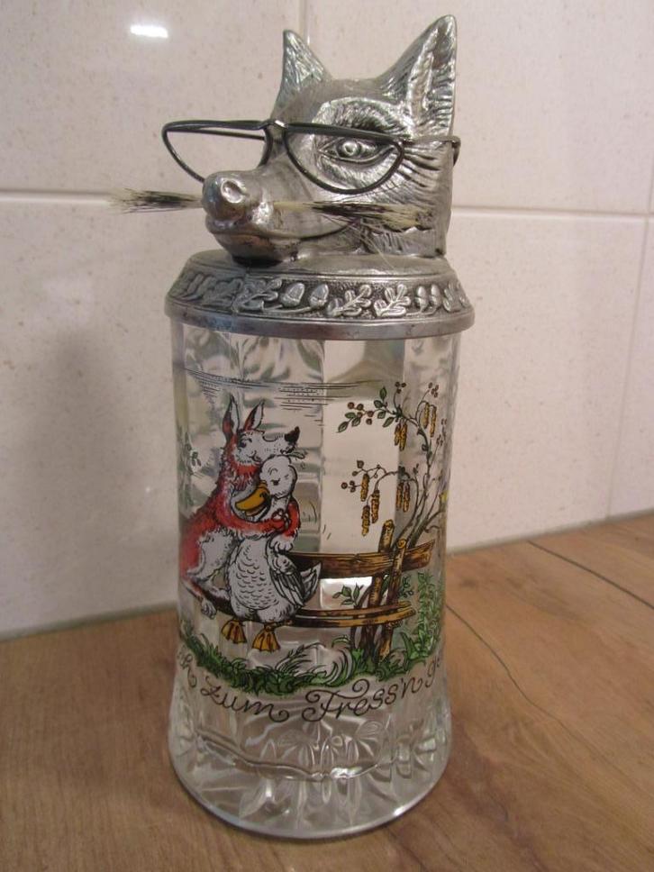Bierpul met kop van vos, Antiek en Kunst, Curiosa en Brocante, Ophalen of Verzenden