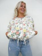 *Abfab Vintage Wit Katoenen Jasje met Bloemetjes L*, Wit, Maat 42/44 (L), Ophalen of Verzenden, Zo goed als nieuw