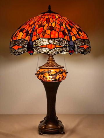 Tiffany lamp Studio stijl Orange Dragonfly XXL - tafellamp