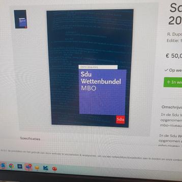SDU Wettenbundel MBO Editie 2024-2025 beschikbaar voor biedingen