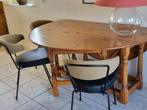 eettafel met 3 stoelen, Huis en Inrichting, Tafels | Eettafels, Ophalen, Gebruikt, Rond, Vijf personen of meer