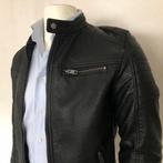 Jack & Jones biker jacket - leather look black - heren, Kleding | Heren, Jassen | Zomer, Maat 48/50 (M), Jack & Jones, Zo goed als nieuw