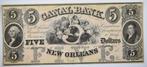 Verenigde Staten 5 Dollars 18XX. Canal bank - New Orleans, Ophalen of Verzenden, Noord-Amerika, Los biljet