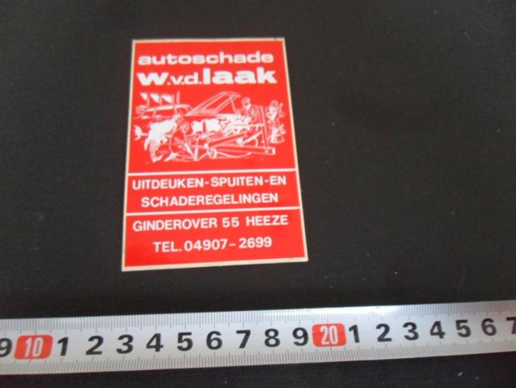 sticker heeze autoschade w vd laak ginderover 55 *, Verzamelen, Stickers, Zo goed als nieuw, Ophalen