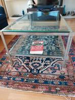Glazen salontafel met twee verdiepingen., Tijdloos en modern, 100 tot 150 cm, Minder dan 50 cm, Rechthoekig