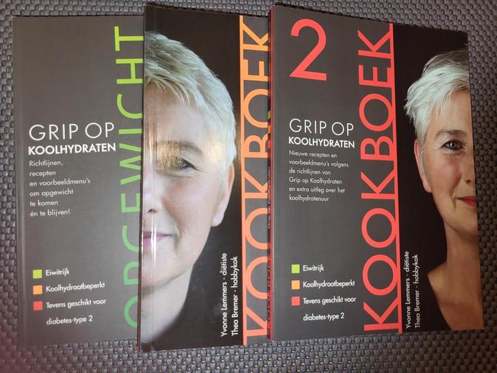 3 boeken grip op koolhydraten,  yvonne Lemmers, op gewicht, Boeken, Gezondheid, Dieet en Voeding, Zo goed als nieuw, Ophalen of Verzenden