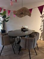 Ovale tafel 220x100cm | marmerlook blad | 6 personen | Kas20, Huis en Inrichting, Tafels | Eettafels, Ophalen, 100 tot 150 cm