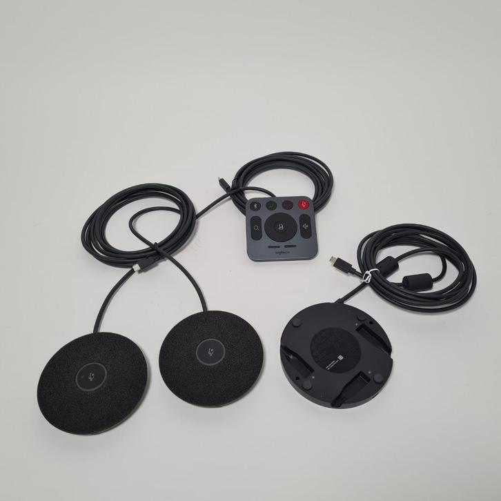 Logitech Rally Mic Pods met Hub en MeetUp Afstandsbediening, Computers en Software, Webcams, Gebruikt, Bedraad, Microfoon, Ophalen of Verzenden