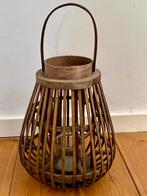 Prachtige, bamboe windlicht / lantaarn. 35cm hoog, Huis en Inrichting, Woonaccessoires | Kandelaars en Kaarsen, Ophalen of Verzenden