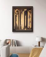 Uniek Abstract Schilderij – Zwart & Metallic Goud, Antiek en Kunst, Kunst | Schilderijen | Abstract, Ophalen of Verzenden