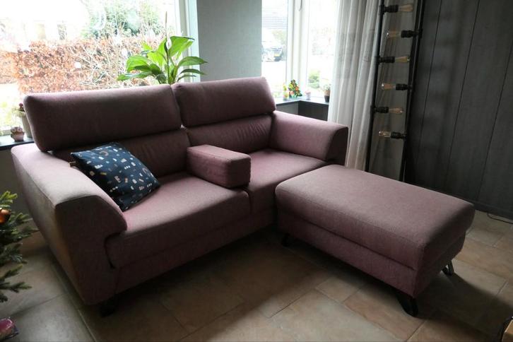 Henders & Hazel 2,5-zits bank met poef, Huis en Inrichting, Banken | Bankstellen, Gebruikt, Rechte bank, Tweepersoons, 150 tot 200 cm