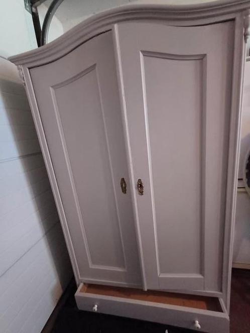 Mooie taupe kleurige brocante kast, Huis en Inrichting, Kasten | Kledingkasten, Gebruikt, 200 cm of meer, 25 tot 50 cm, Ophalen