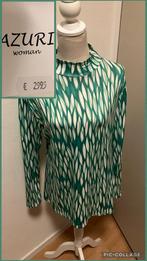 Nieuw=groen-creme bewerkte top shirt=Azuri-M, Kleding | Dames, Maat 38/40 (M), Nieuw, Ophalen of Verzenden, Lange mouw