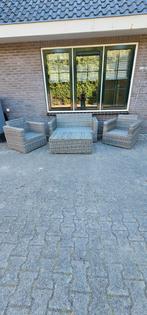Tuinset van gevlochten wicker – 4-delig – Zo goed als nieuw, Ophalen, Zo goed als nieuw