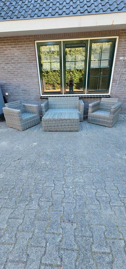 Tuinset van gevlochten wicker – 4-delig – Zo goed als nieuw, Tuin en Terras, Overkappingen, Zo goed als nieuw, Ophalen