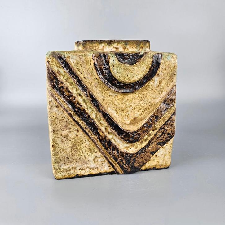 Vintage West-Duitse Fat Lava vaas. Helmut Schaffenacker v32, Antiek en Kunst, Antiek | Vazen, Ophalen of Verzenden