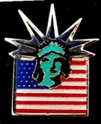 Stars en Stripes pin- met vrijheidsbeeld, Verzenden, Nieuw, Speldje of Pin