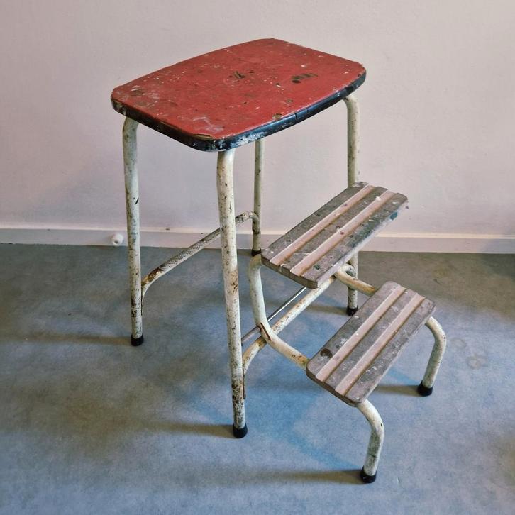 vintage trapkrukje Brabantia keukentrap krukje inklapkruk, Huis en Inrichting, Krukjes, Gebruikt, Hout, Ophalen of Verzenden