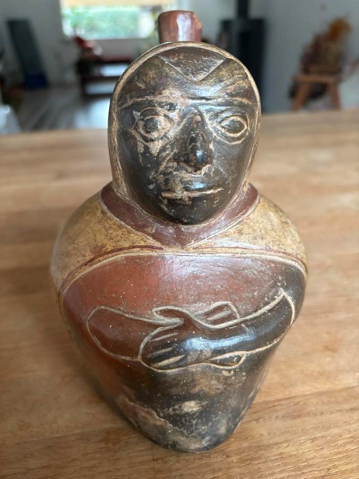 Moche Portret Vaas - Peru - Vintage Beeld, Antiek en Kunst, Kunst | Niet-Westerse kunst, Ophalen