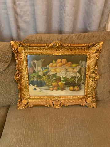 Schilderij barok  met fruit in gouden lijst beschikbaar voor biedingen