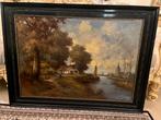 Antiek groot olieverf schilderij, Antiek en Kunst, Ophalen