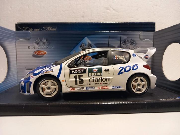 Peugeot 206 WRC Rally wit Solido metal 1:18 KRD, Hobby en Vrije tijd, Modelauto's | 1:18, Zo goed als nieuw, Auto, Solido, Ophalen of Verzenden