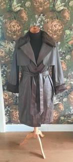 bruin nep leer bont jas trenchcoat Vintage stijl maat 44, Kleding | Dames, Ophalen of Verzenden