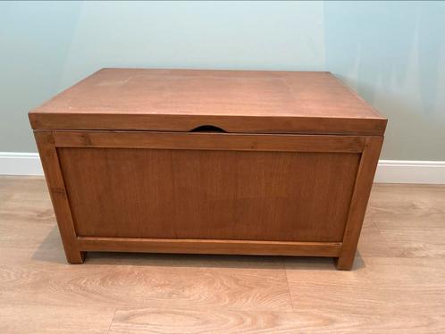 Nette opbergkist / speelgoedkist / dekenkist (teakhout), Huis en Inrichting, Woonaccessoires | Kisten, Gebruikt, Minder dan 50 cm