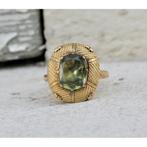 Antieke Chrysoberyl Ring in 18 Karaats Goud / Franse Ring, Sieraden, Tassen en Uiterlijk, Antieke sieraden, Ophalen of Verzenden