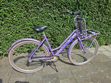 Paarse Vogue omafiets met voorrek beschikbaar voor biedingen
