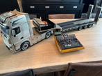 Tamiya actros met lesu dieplader 1/14, Ophalen of Verzenden, Gebruikt, Elektro, Auto onroad