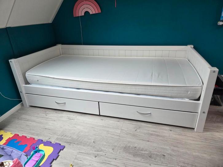 1-persoons bedbank met lattenbodem en lades, Kinderen en Baby's, Kinderkamer | Bedden, Gebruikt, 180 cm of meer, 85 tot 100 cm