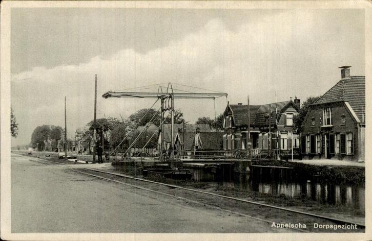 Appelscha- Dorpsgezicht, Verzamelen, Ansichtkaarten | Nederland, Gelopen, Friesland, Voor 1920, Ophalen of Verzenden