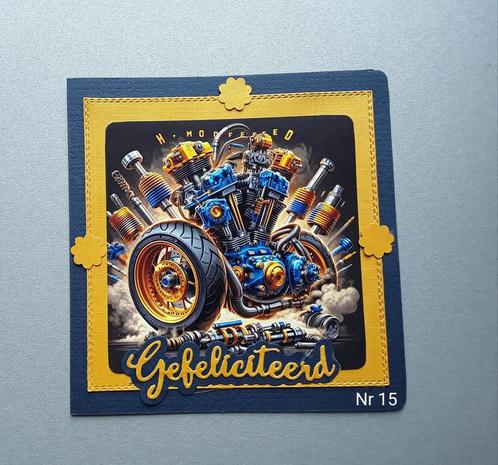 Zelfgemaakte kaart GEFELICITEERD, Hobby en Vrije tijd, Kaarten | Zelfgemaakt, Zo goed als nieuw, Overige thema's, Ophalen of Verzenden